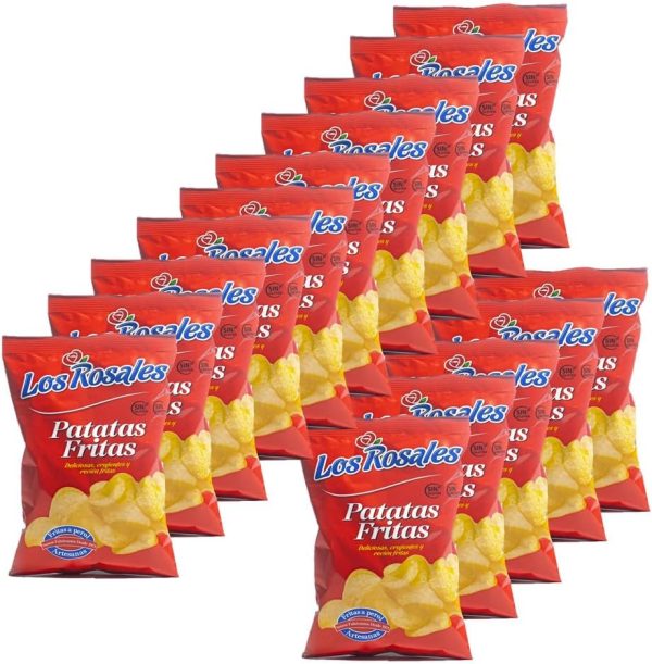 LOS ROSALES Patatas Fritas Caja 15 Bolsas, patatas fritas, snacks y aperitivos, patatas fritas sin gluten sin lactosa, snacks…