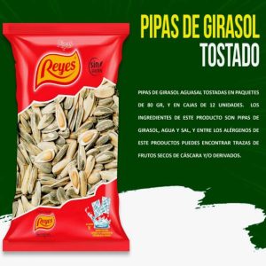 Caja Pipas Reyes Girasol Aguasal 80g - Pack 12 uds: imagen 2